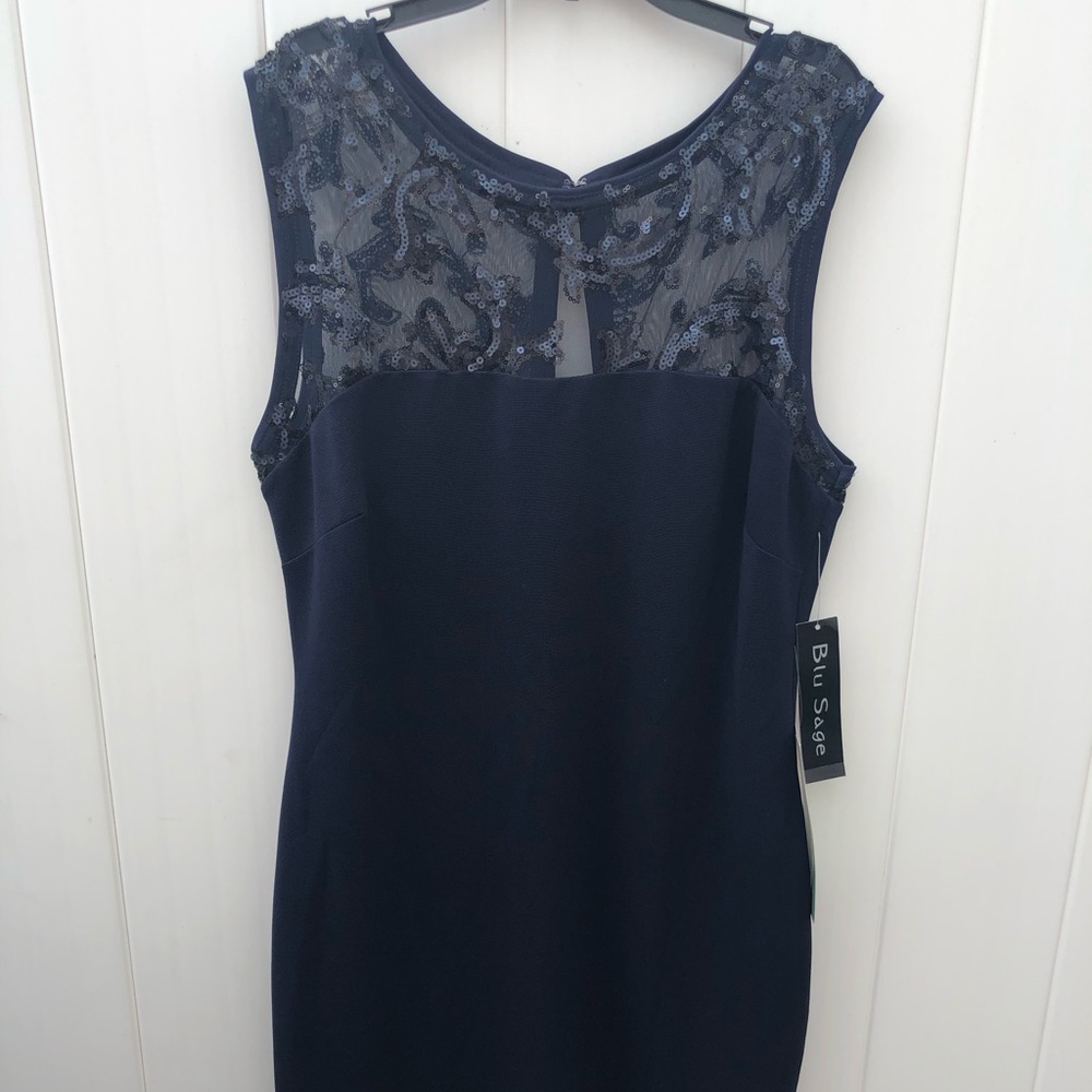 Blue sage Navy Cocktail Dress
